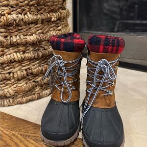 J. Crew Brown and Black Lace Up Boots